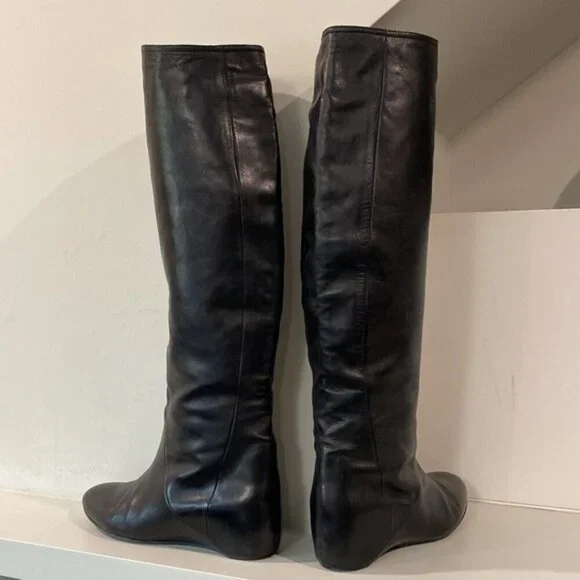 Laurel Over The Knee Covered Wedge Heel Boots Black Size 36 - Picture 7 of 16